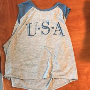 Aeropostale USA Blue and Grey Tank
